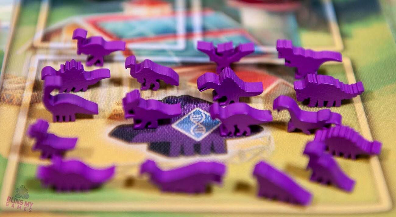 Purple Dino meeples - special dinos